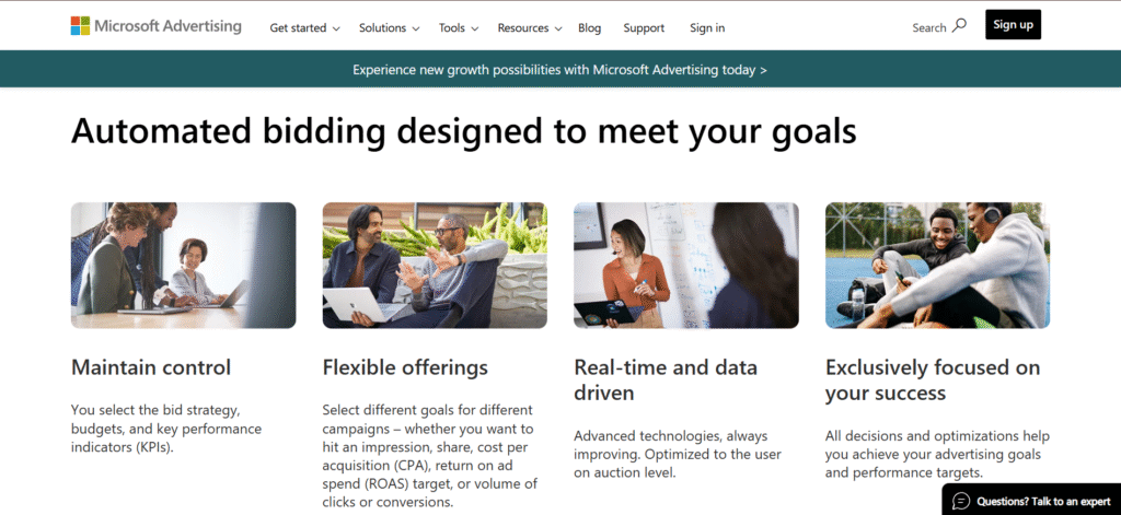 Microsoft automated bidding